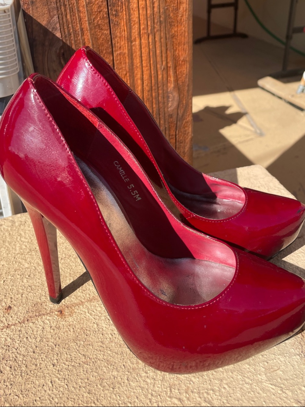 Bakers Red Patent High Heel Pumps